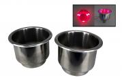 2 PCS STAINLESS STEEL 304 LED RED DRINK HOLDER